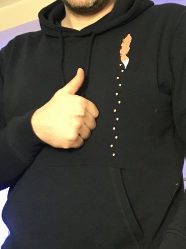 Customer photo review of FUCHS SPUR VERTIKAL - Bio Unisex Hoodie (BASIC)