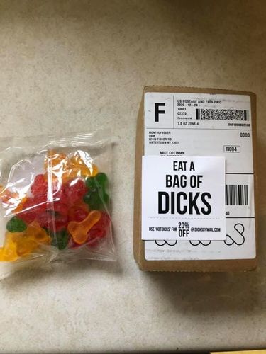 Customer photo review of Bag of Dicks - Sent Anonymously