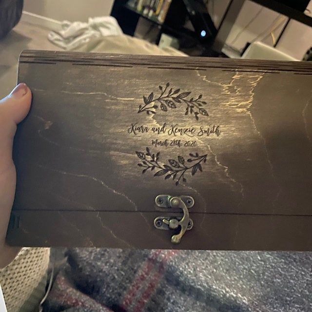 Customer photo review of Wedding Photo Box Wooden Memory Print Box