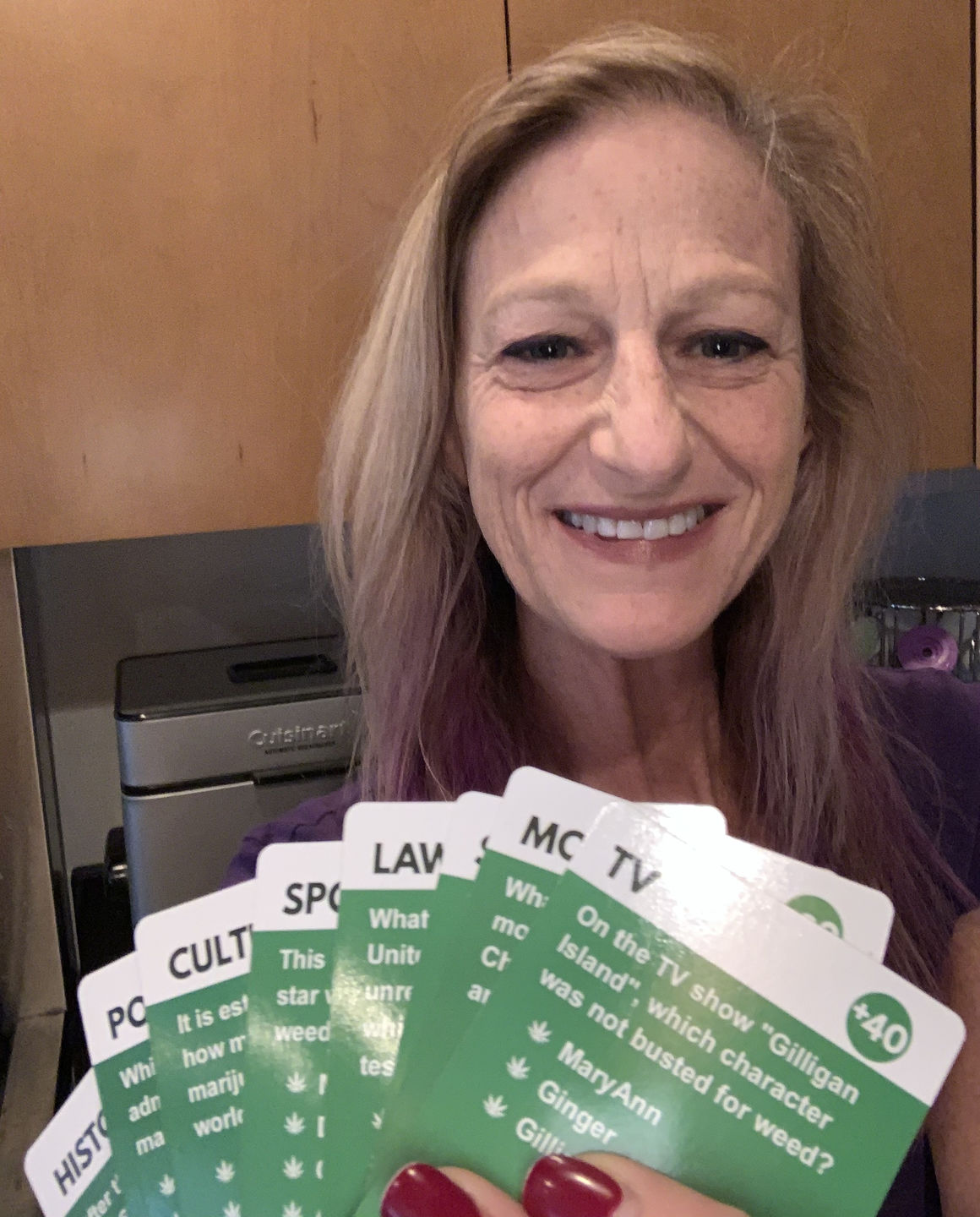 Customer photo review of Stoner Trivia Race to 420 Card Game