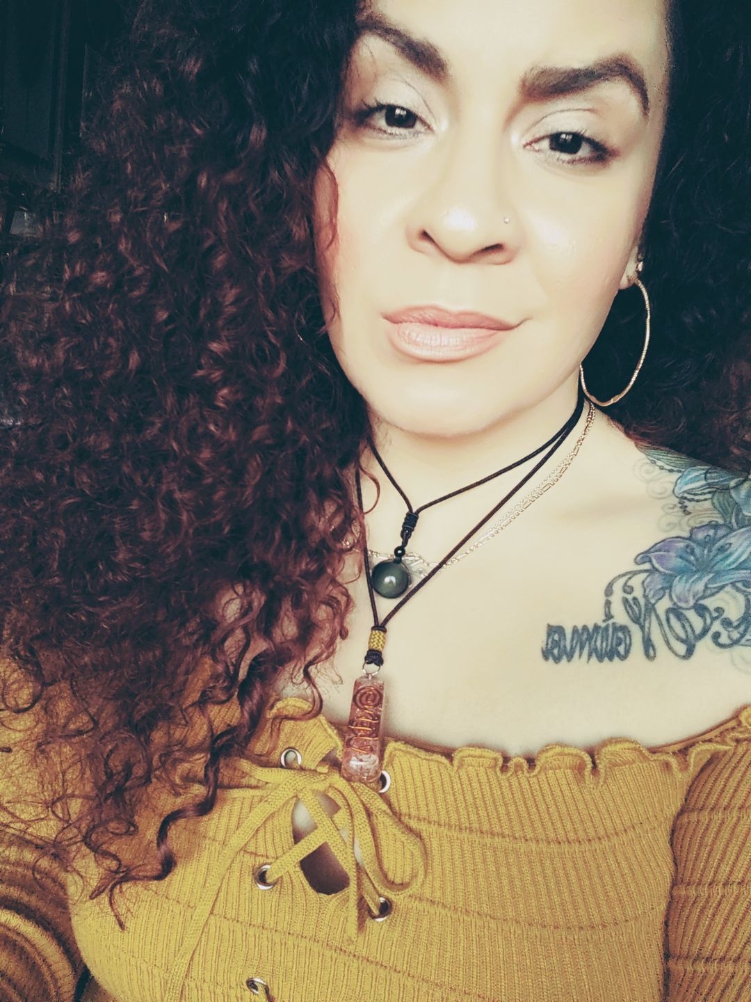 Customer photo review of Obsidian Stone Necklace