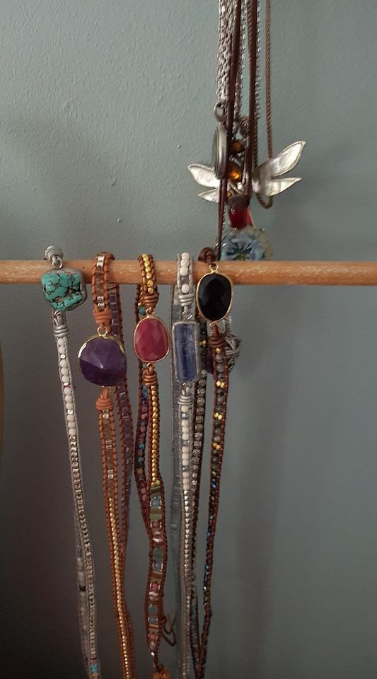 Customer photo review of Natural Rhodonite & Jasper Wrap Bracelet