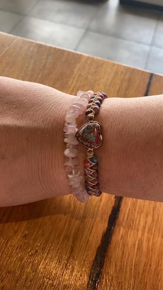 Customer photo review of Handmade Imperial Jasper Heart Beaded Bracelet