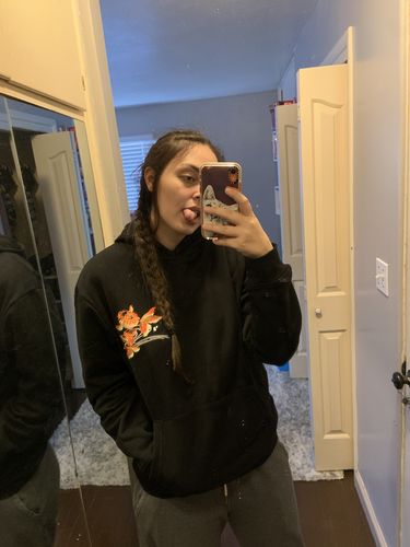 Customer photo review of Goldfish Embroidered Sukajan Hoodie