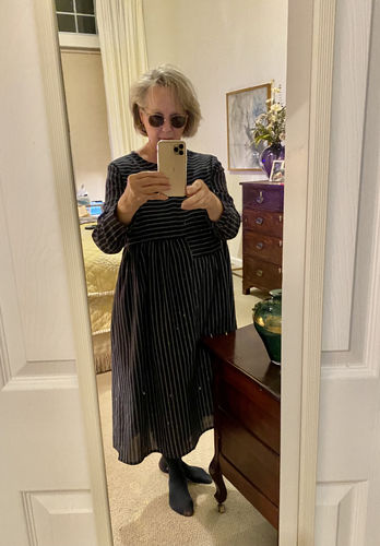 Customer photo review of Plus Size - Casual Loose Stripe Long Sleeve Dress