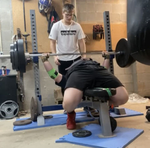 Customer photo review of Personal Record Heavy Duty Premium Elbow Wraps PR903 - Neon