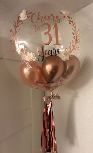 Customer photo review of Cheers to 30 Years Designer Ballon