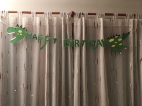 Customer photo review of Banderole Anniversaire Dinosaure