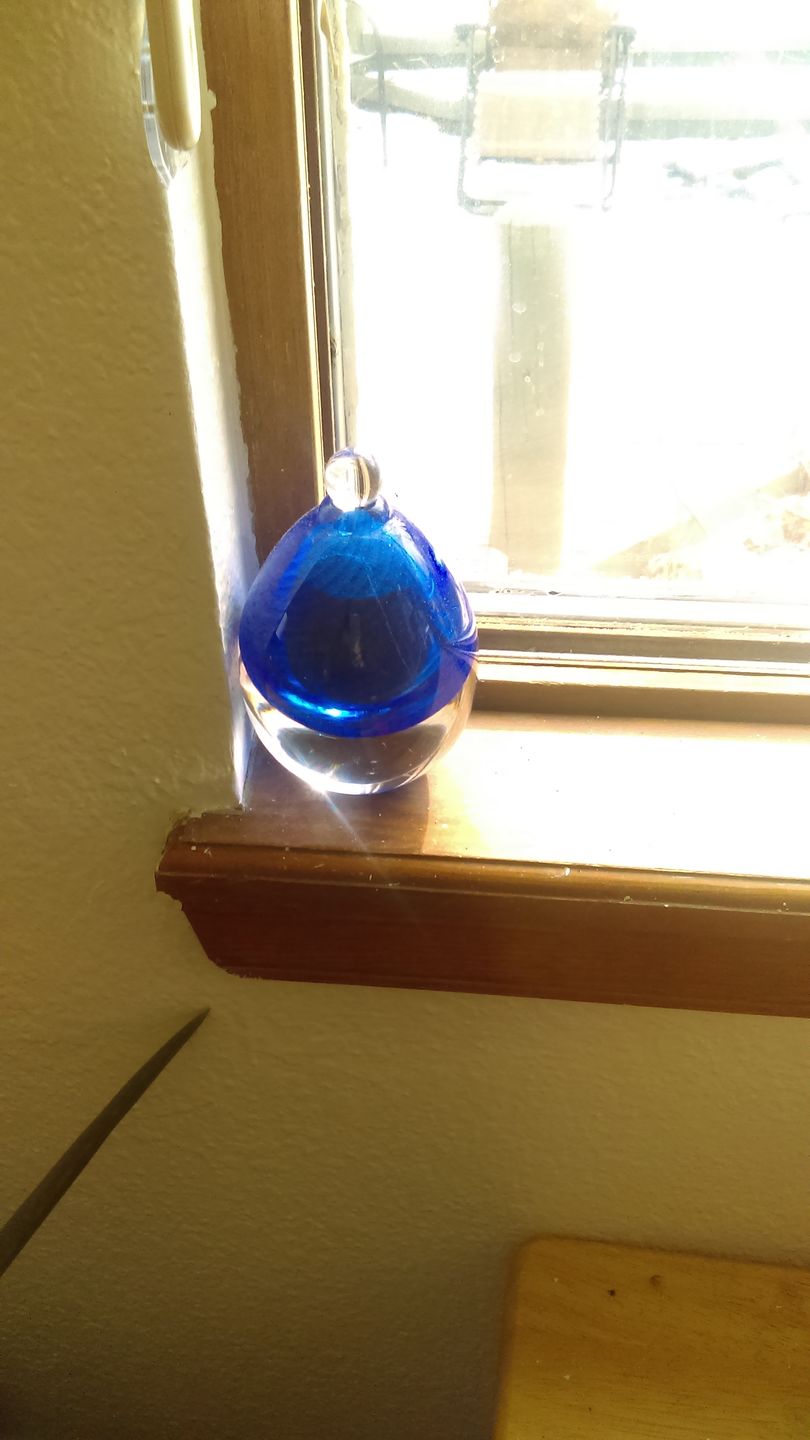 Customer photo review of Glass Keepsake Urn for Cremation Ashes of People or Pets