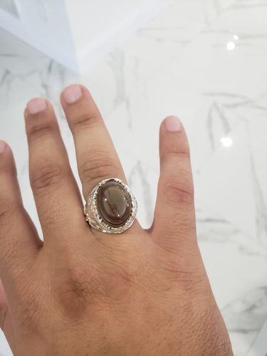 Customer photo review of Yemeni Sulemani Aqeeq Ring | Sterling Silver 92.5 | US Size 10.5