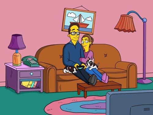 Customer photo review of Caricature cartoon dessinée à la main: en mode jaune