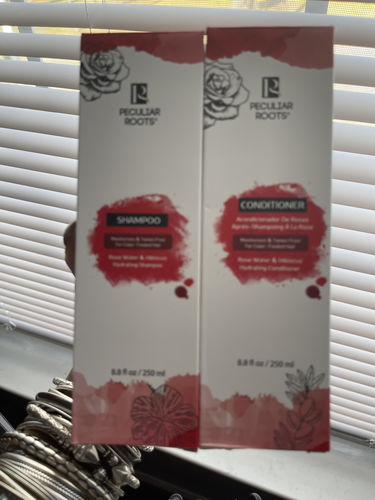 Customer photo review of Rose Water & Hibiscus Color-Treated Conditioner |  8 oz