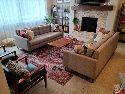 Customer photo review of Distressed Vintage Cezanne Terracotta Area Rug