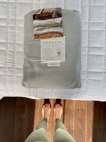 Customer photo review of Renewed Double-Stitched Quilted Organic Cotton Comforter, King