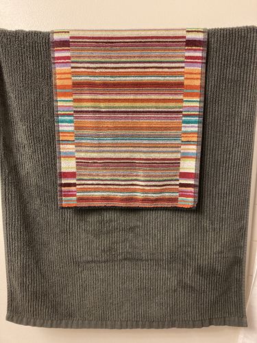 Customer photo review of Renewed Temescal Organic Ribbed Bath Towel