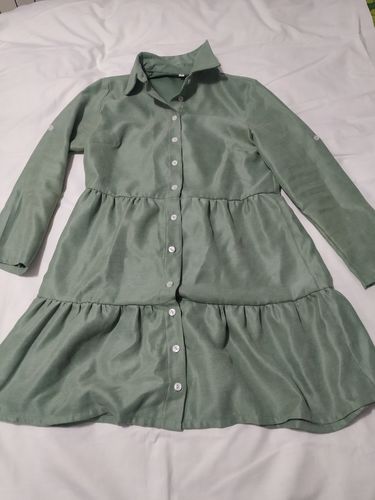 Customer photo review of Shirt Dress Long Sleeve Women Clothing Spring Winter Dress Button Turn-down Collar Ladies A-line Mini Party Dress