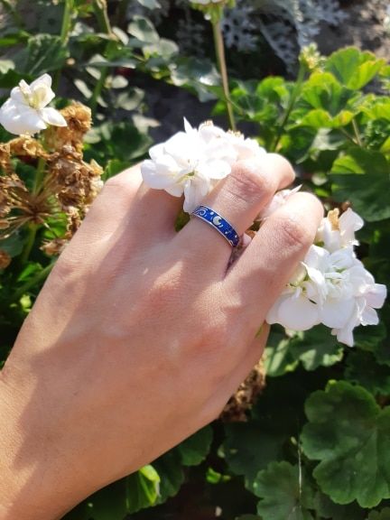 Customer photo review of Van Gogh The Starry Night Couple Rings