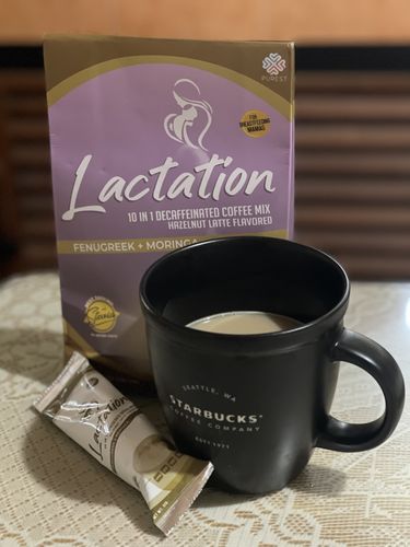 Customer photo review of Purest Lactation Drink - Decaf Coffee Hazelnut Flavor Breastmilk Booster