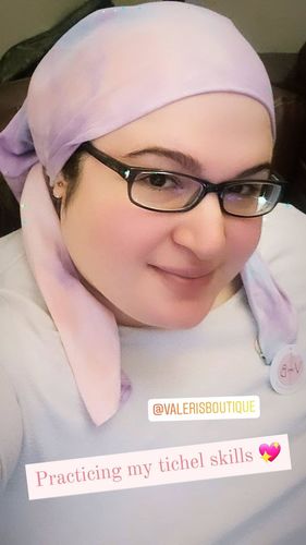 Customer photo review of Tie Dye Headscarf