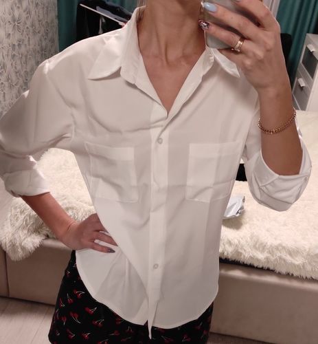 Customer photo review of Women Blouse Tops Elegant Workwear Female Tops blusas femme 2020 Spring
