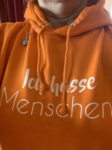 Customer photo review of Ich hasse Menschen - Girls only  - Unisex Kapuzenpullover Hoodie