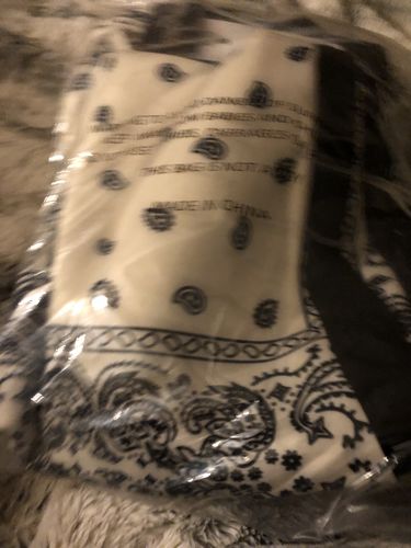 Customer photo review of Color Block Paisley Track Pants Cream (1A2-414)