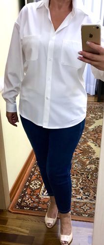 Customer photo review of Women Blouse Tops Elegant Workwear Female Tops blusas femme 2020 Spring