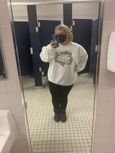 Customer photo review of You Are Safe, You Are Loved, It Will Be Okay -- Sweatshirt