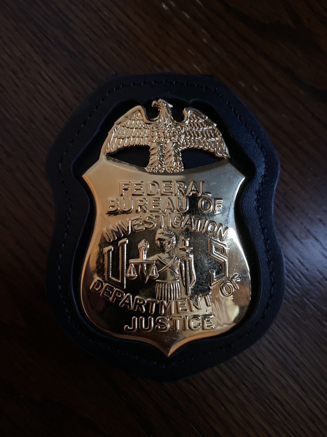 Customer photo review of Genuine Leather Inset Type Holder/ Holster/ Wallet For US Federal Police Badges