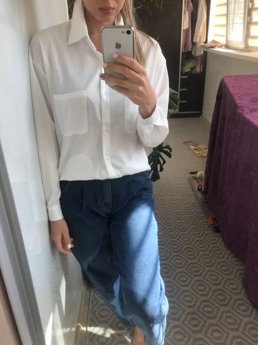 Customer photo review of Women Blouse Tops Elegant Workwear Female Tops blusas femme 2020 Spring