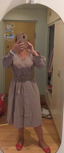 Customer photo review of Spring Elegant Long Sleeve Belted Women Dress Straight Loose Vestidos