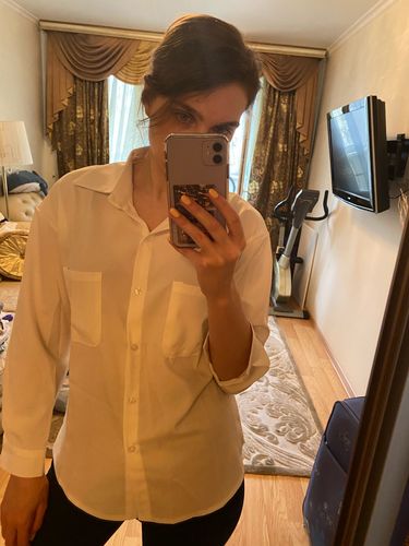 Customer photo review of Women Blouse Tops Elegant Workwear Female Tops blusas femme 2020 Spring