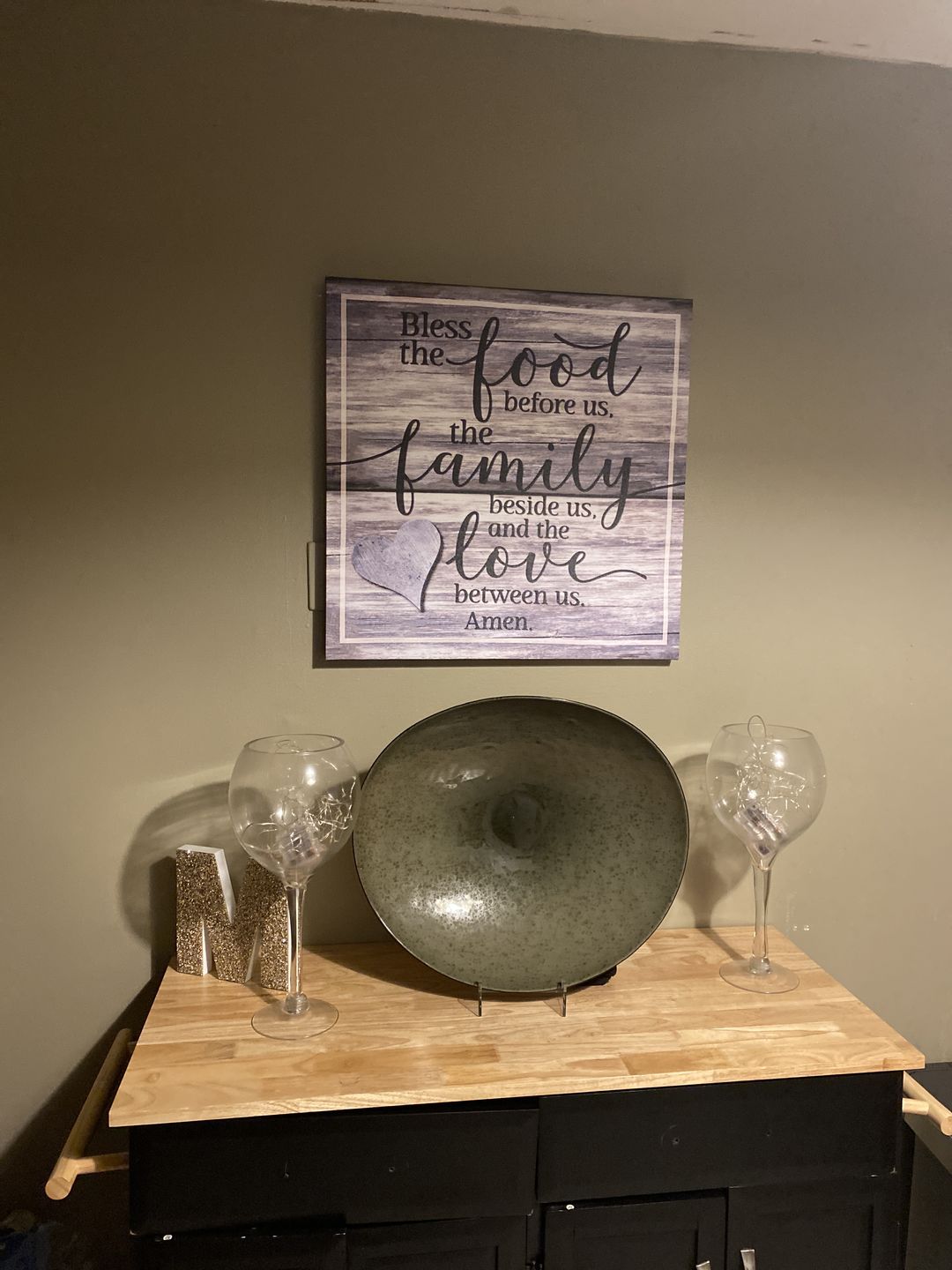 Customer photo review of "Food, Family, Love" Premium Canvas
