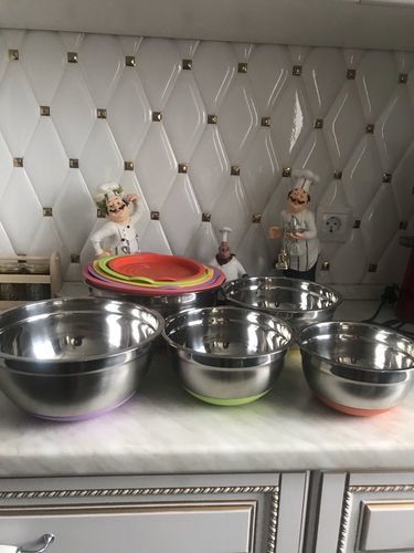 Customer photo review of Bol Mélangeur Inox avec Couvercle (Lot de 5)