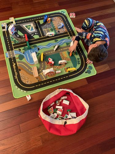 Customer photo review of Mini Toy Storage Bag - Rocket Red
