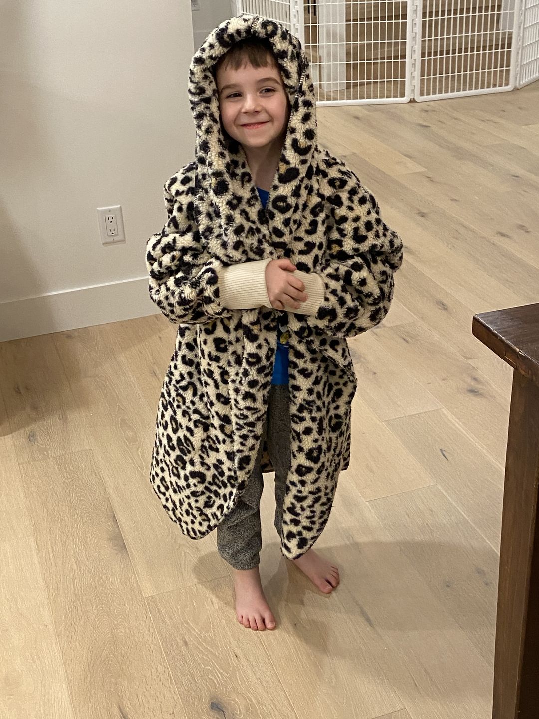 Customer photo review of Hem & Thread Soft Plush Jacket (Taupe)