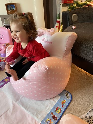 Customer photo review of Personalised Pink Star Bean Bag Chair