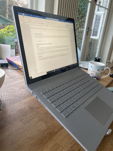 Customer photo review of Laptop Stand | Aluminium, Portable & Foldable