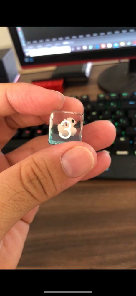 Customer photo review of Transparent Ducky - Dice Set