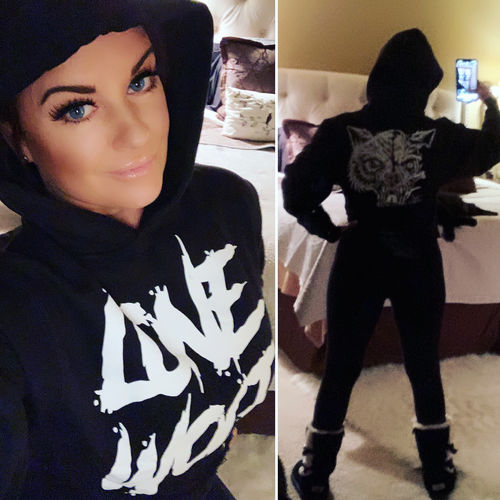 Customer photo review of 16- Lone Wolf Crop Hoodie