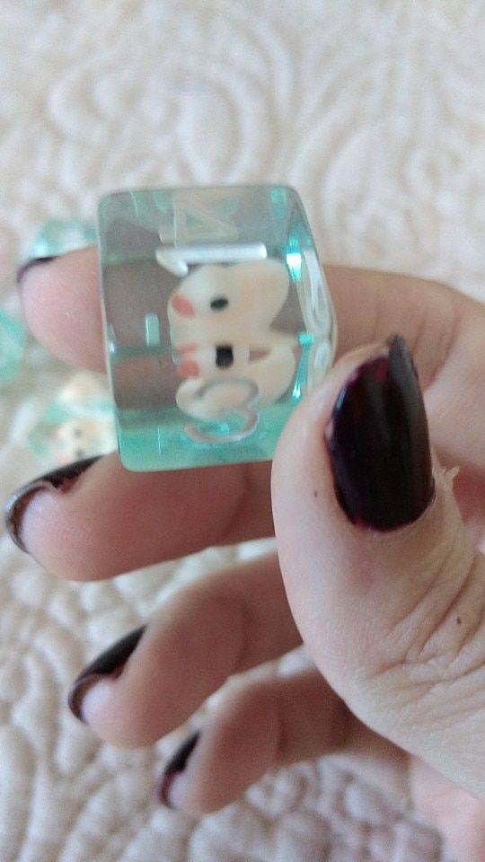 Customer photo review of Transparent Ducky - Dice Set