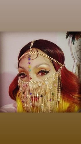 Customer photo review of [US Warehouse] Mystery Red Prescription Contact Lenses