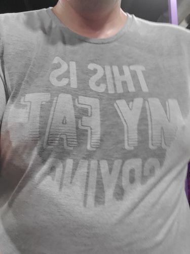 Customer photo review of This Is My Fat Crying - Men's Sweat Activated T-Shirt