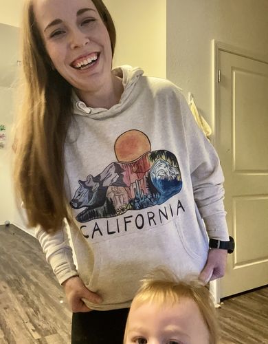 Customer photo review of Mountains & Waves Bear Ivory Hoodie