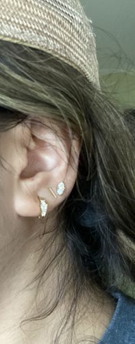 Customer photo review of Amaris Huggie Hoop Earrings (Pair)