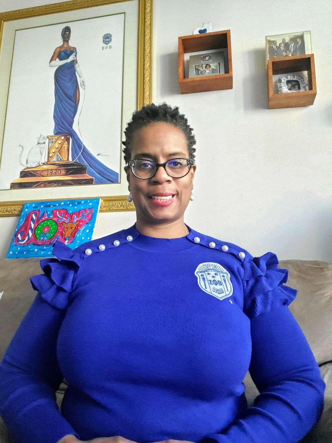 Customer photo review of ZPhiB - Pearled Ruffle Sleeve Sweater