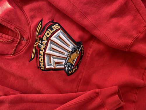 Customer photo review of Vintage Nascar Indy 500 Race Hoodie Size Medium