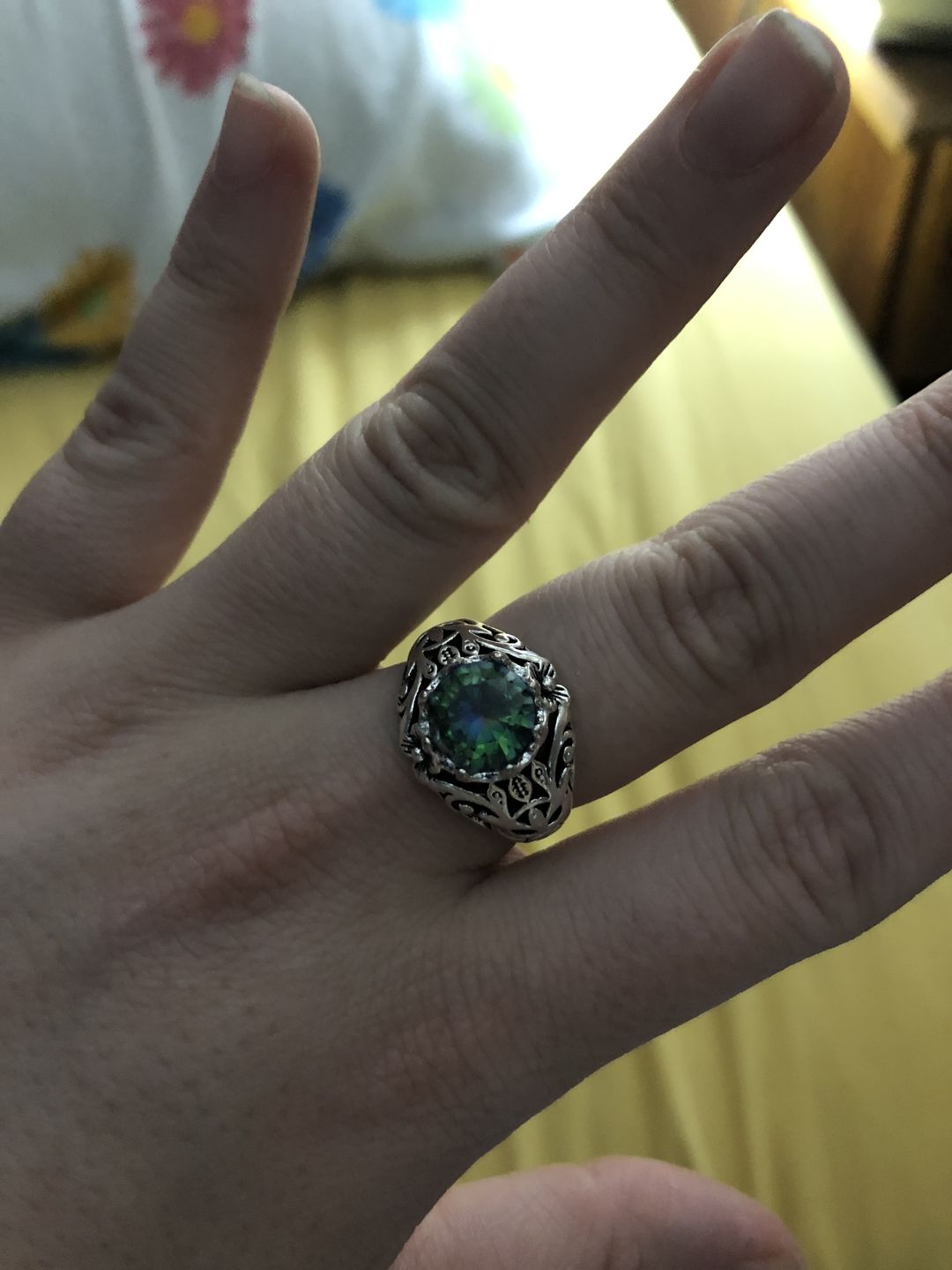 Customer photo review of Mystic Rainbow Cubic Zirconia Ring