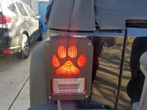 Customer photo review of Dog Paw Tail Light Guards for 07-18 Jeep Wrangler JK/ JKU
