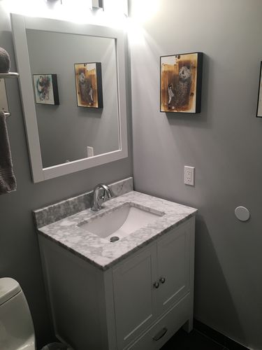 Customer photo review of Abigail 30", Naos, Bright White Bathroom Vanity